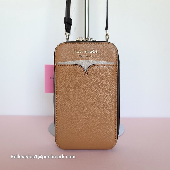KATE SPADE Zeezee North South Pebbled Leather Phone Crossbody Bag- Bungalow M🎈⭐ - Picture 6 of 16
